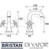 Bristan Glorious Basin Mixer without Waste Dimensions